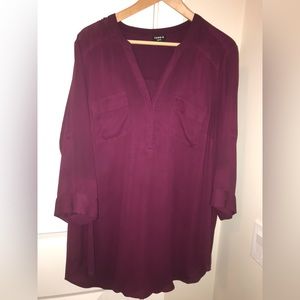 TORRID - HARPER BURGUNDY PURPLE TUNIC - 1X